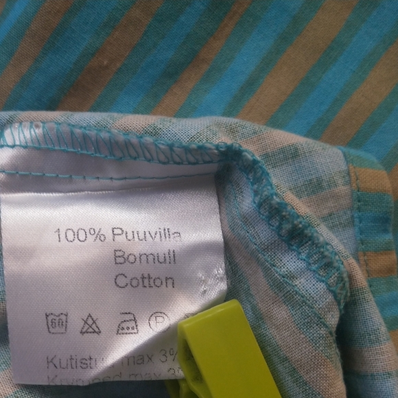 Vintage Cotton Marimekko Finland Jokapoika Piccolo Striped Fitted Blouse - Picture 10 of 10